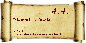 Adamovits Aszter névjegykártya